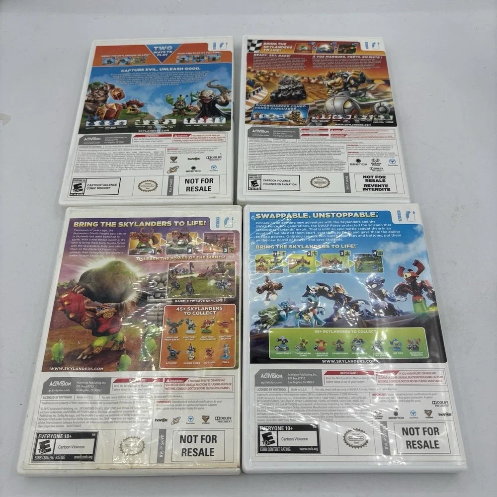 Nintendo Wii Games Skylanders Activision With Cases Lot‎ Of 4